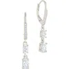 Sterling Forever Liesel Cubic Zirconia Drop Lever Back Earrings In Gray