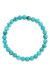 Sterling Forever Light Turquoise Beaded Stretch Bracelet In Blue