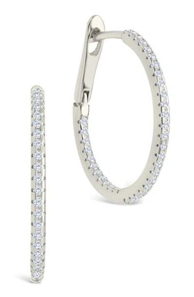 Sterling Forever Lilia Cubic Zirconia Infinity Hoop Earrings In Neutral