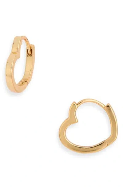 Sterling Forever Liliana Elegant Heart Shaped Huggie Hoop Earrings In Gold