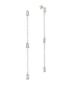 Sterling Forever Lillian Square Cz Drop Stud Earrings In Silver