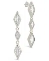Sterling Forever Lissie Cubic Zirconia Linear Drop Earrings In Metallic