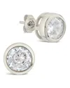 Sterling Forever Liv Cz Circle Stud Earrings In Metallic