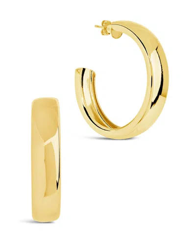 Sterling Forever Liviana Polished Statement Hoop Earrings In Gold