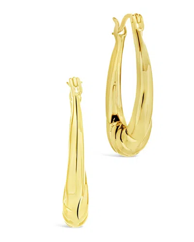 Sterling Forever Logan Twisted Statement Hoop Earrings In Gold