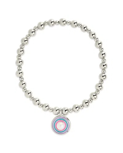 STERLING FOREVER LORELAI ENAMEL & PEARL CHARM BEADED BRACELET