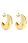 Sterling Forever Lorena Graduated Cz Hoop Earrings In Gold