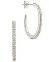 Sterling Forever Lorna Cz & Opal Studded Hoop Earrings In Metallic
