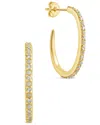 Sterling Forever Lorna Hoops In Gold