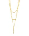 Sterling Forever Cubic Zirconia Lottie Layered Necklace In Gold