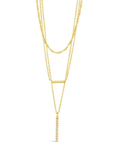 STERLING FOREVER LOTTIE CZ PENDANTS & CHAIN LAYERED NECKLACE