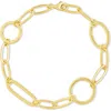 Sterling Forever Lyla Round & Oval Link Chain Bracelet In Gold