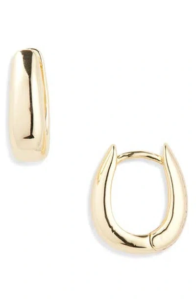 Sterling Forever Mabel Oval Huggie Hoop Earrings In Gold
