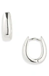 Sterling Forever Mabel Oval Huggie Hoop Earrings In Silver