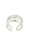 Sterling Forever Maisey Cubic Zirconia Double Band Ring In Metallic