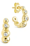 Sterling Forever Maison Cubic Zirconia Bubble Micro Hoop Earrings In Gold