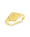 Sterling Forever Make A Wish Signet Ring In Gold