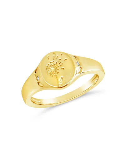 Sterling Forever Make A Wish Signet Ring In Gold