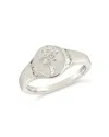 Sterling Forever Make A Wish Signet Ring In Silver