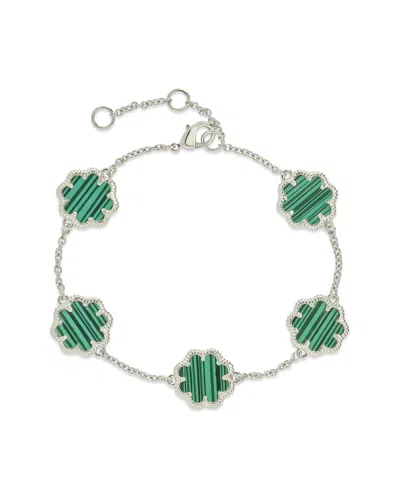 STERLING FOREVER STERLING FOREVER MALACHITE STATION BRACELET