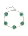 Sterling Forever Malachite Station Bracelet