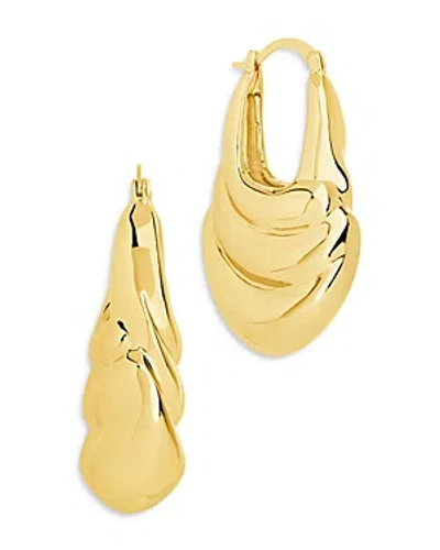 Sterling Forever Manon Sculpted Hoop Earrings In Gold