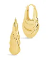 Sterling Forever Manon Textured Statement Hoop Earrings In Gold