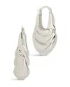 Sterling Forever Manon Textured Statement Hoop Earrings In Silver