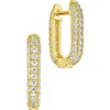 Sterling Forever Mara Cubic Zirconia Hoop Earrings In Gold