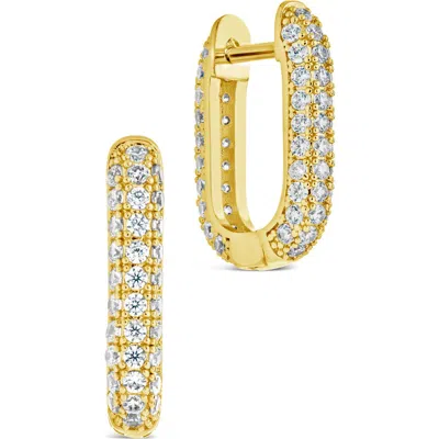 Sterling Forever Mara Cubic Zirconia Hoop Earrings In Gold