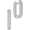 Sterling Forever Mara Cubic Zirconia Hoop Earrings In Silver
