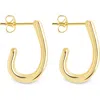 Sterling Forever Marcel Triple Row Huggie Hoop Earrings In Gold