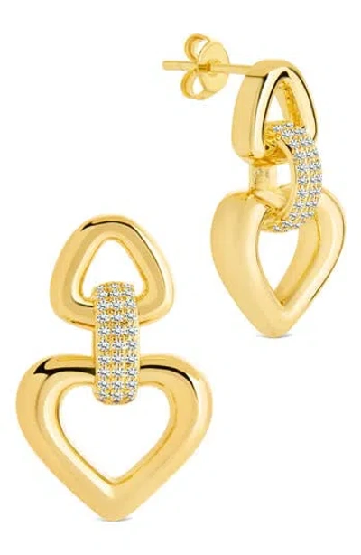 Sterling Forever Marcia Cubic Zirconia Door Knocker Earrings In Gold