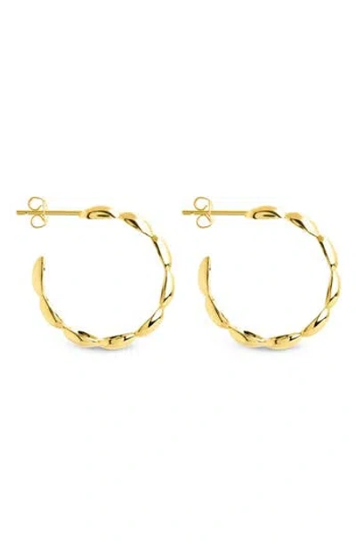 Sterling Forever Margot Bubble Textured Hoop Earrings In Gold