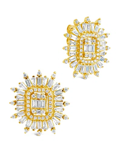 Sterling Forever Mari Cz Statement Stud Earrings In Gold