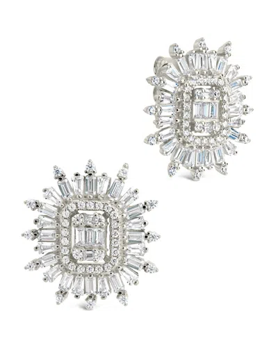 Sterling Forever Mari Cz Statement Stud Earrings In Silver