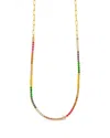 Sterling Forever 14k Plated Cz Maria Tennis Necklace In Gold