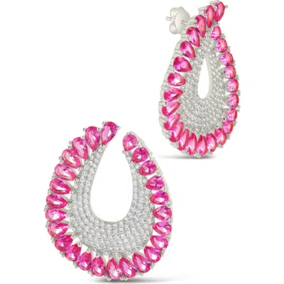 STERLING FOREVER STERLING FOREVER MARIA ELENA CUBIC ZIRCONIA STATEMENT STUD EARRINGS