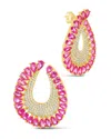 Sterling Forever Maria Elena Cubic Zirconia Statement Stud Earrings In Pink