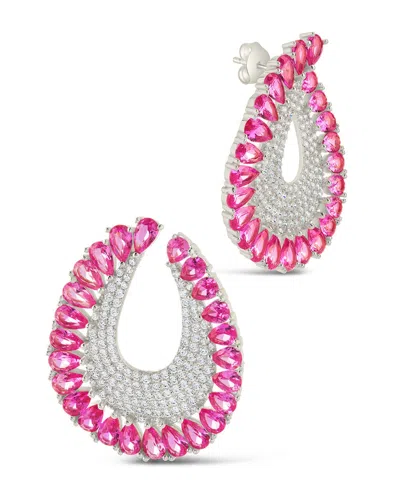 Sterling Forever Maria Elena Cz Statement Stud Earrings In Silver