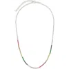 Sterling Forever Maria Rainbow Cubic Zirconia Frontal Tennis Necklace In Silver