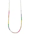 Sterling Forever 14k Plated Cz Maria Tennis Necklace In Silver