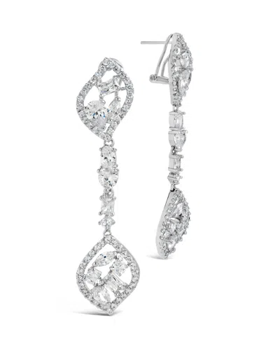 Sterling Forever Mariah Cubic Zirconia Drop Earrings In Silver