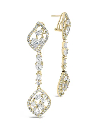 Sterling Forever Mariah Cz Drop Earrings In Gold