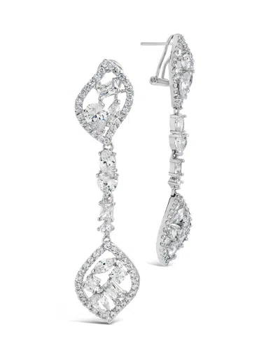 Sterling Forever Mariah Cz Drop Earrings In Silver