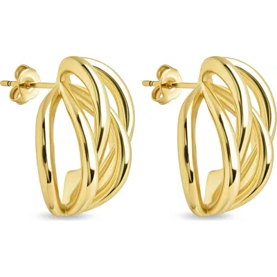 Sterling Forever Marina Layered Huggie Hoop Earrings In Gold
