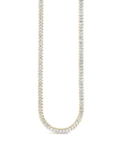 Sterling Forever Marisol Cubic Zirconia Tennis Necklace In Gold