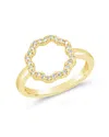 Sterling Forever Marisole Cz Rose Petal Outline Ring In Gold