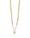 Sterling Forever Marjorie Pearl & Shell Pendant Necklace In Gold