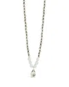 Sterling Forever Marjorie Pearl & Shell Pendant Necklace In Silver